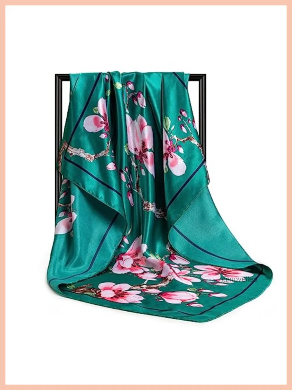 4-Pack Large Square Satin Head Scarves - Polyester Silk Scarf for Women